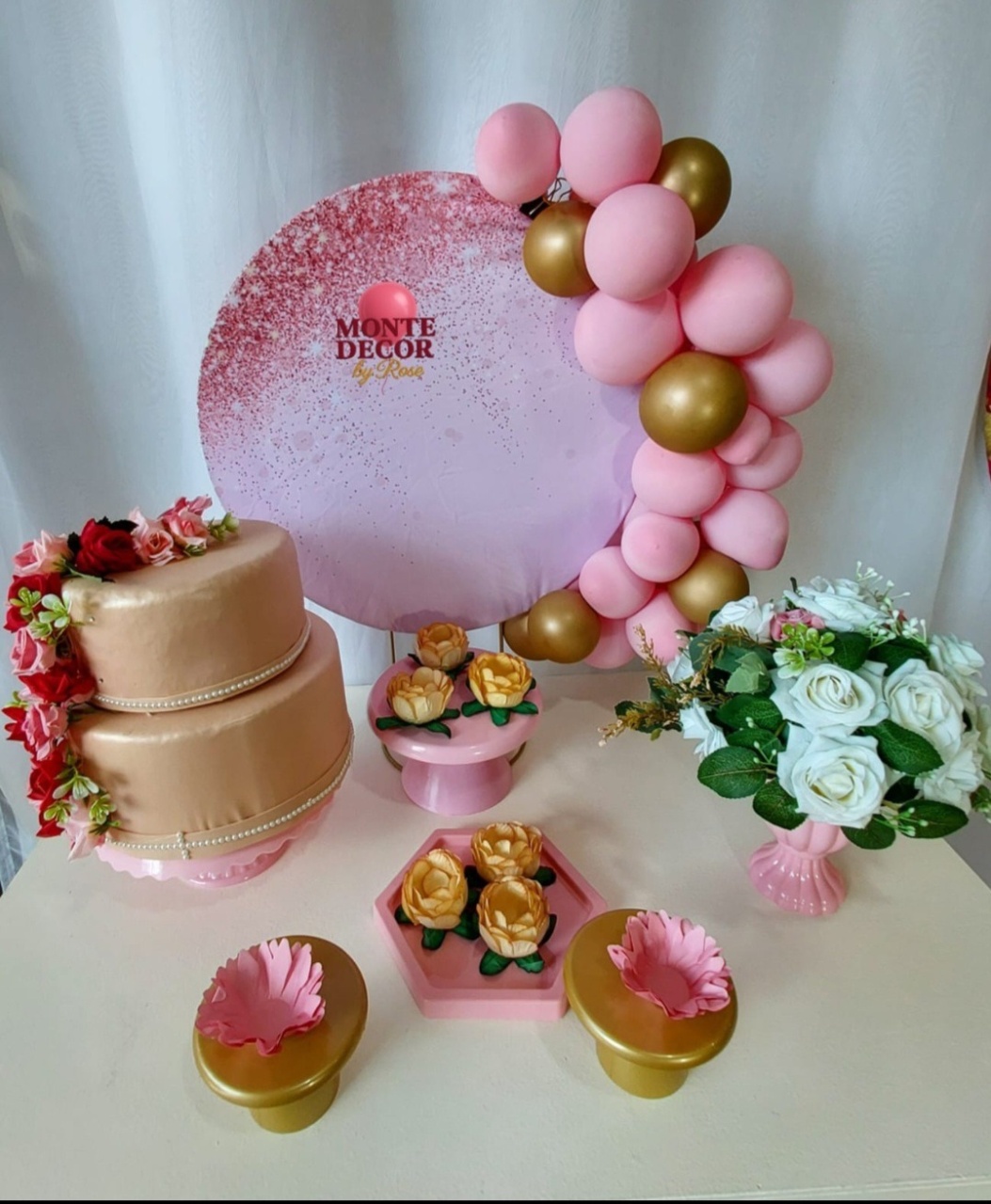 Kit Mesa Rosa Gliter - Monte Decor by Rose
