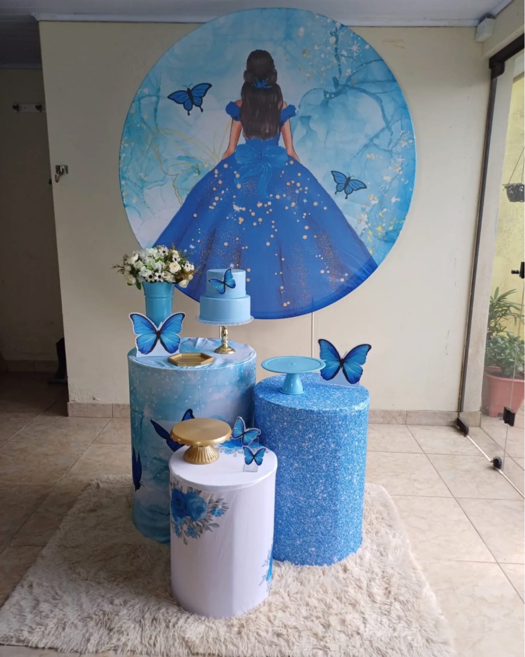 15 Anos Menina Azul - Kit Parabéns - Adoleta Pegue e monte e brinquedos 