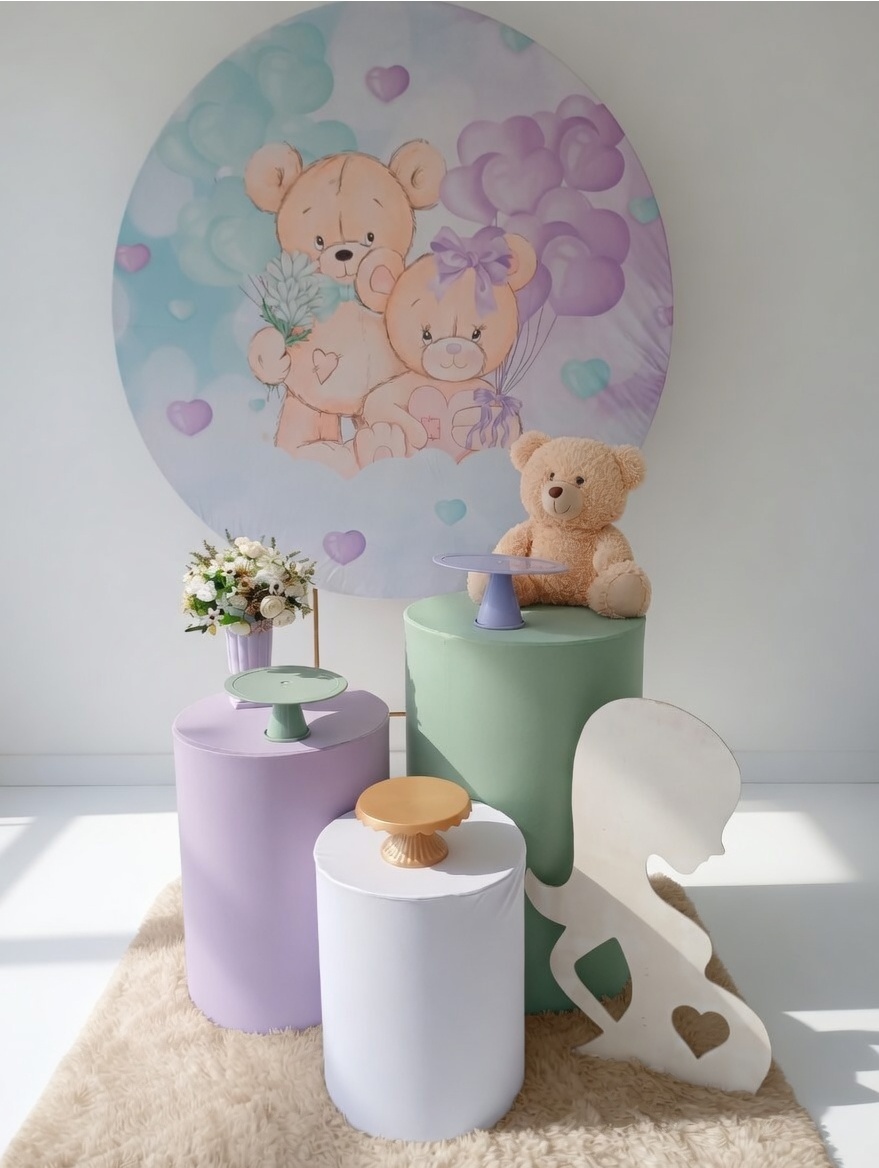 Ursinhos Verde E Lilas - Kit Parabéns - Adoleta Pegue e monte e brinquedos 