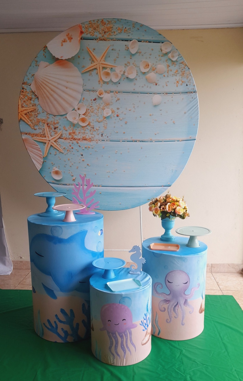 Fundo Do Mar - Kit Parabéns  - Adoleta Pegue e monte e brinquedos 