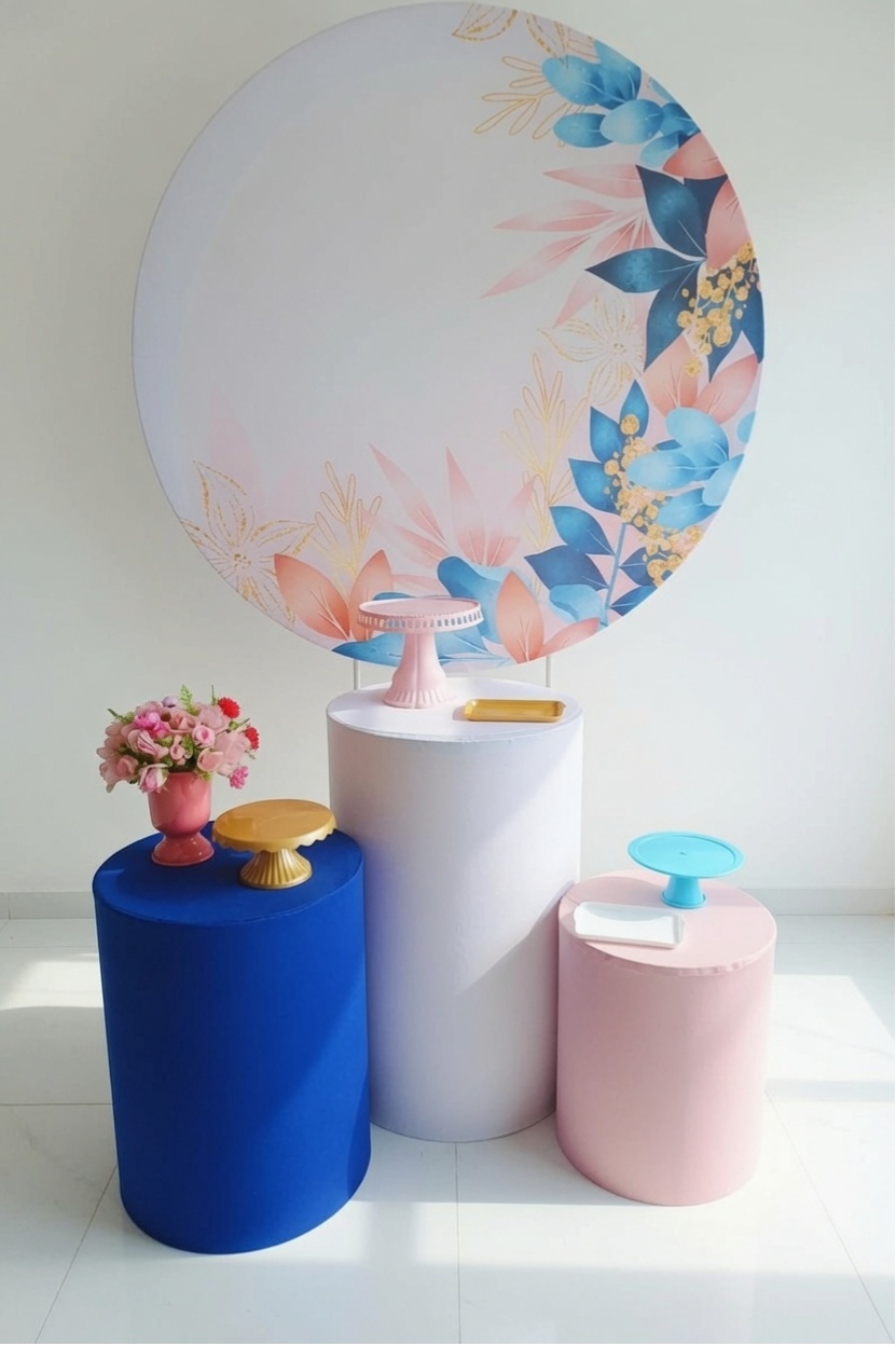 Floral Com Azul 068 - Adoleta Pegue e monte e brinquedos 