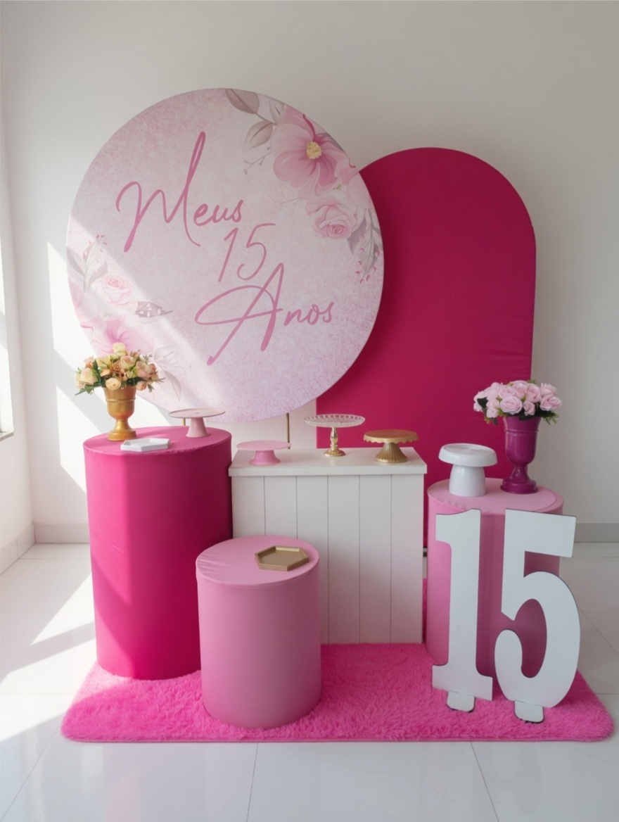 15 Anos Rosa - Adoleta Pegue e monte e brinquedos 