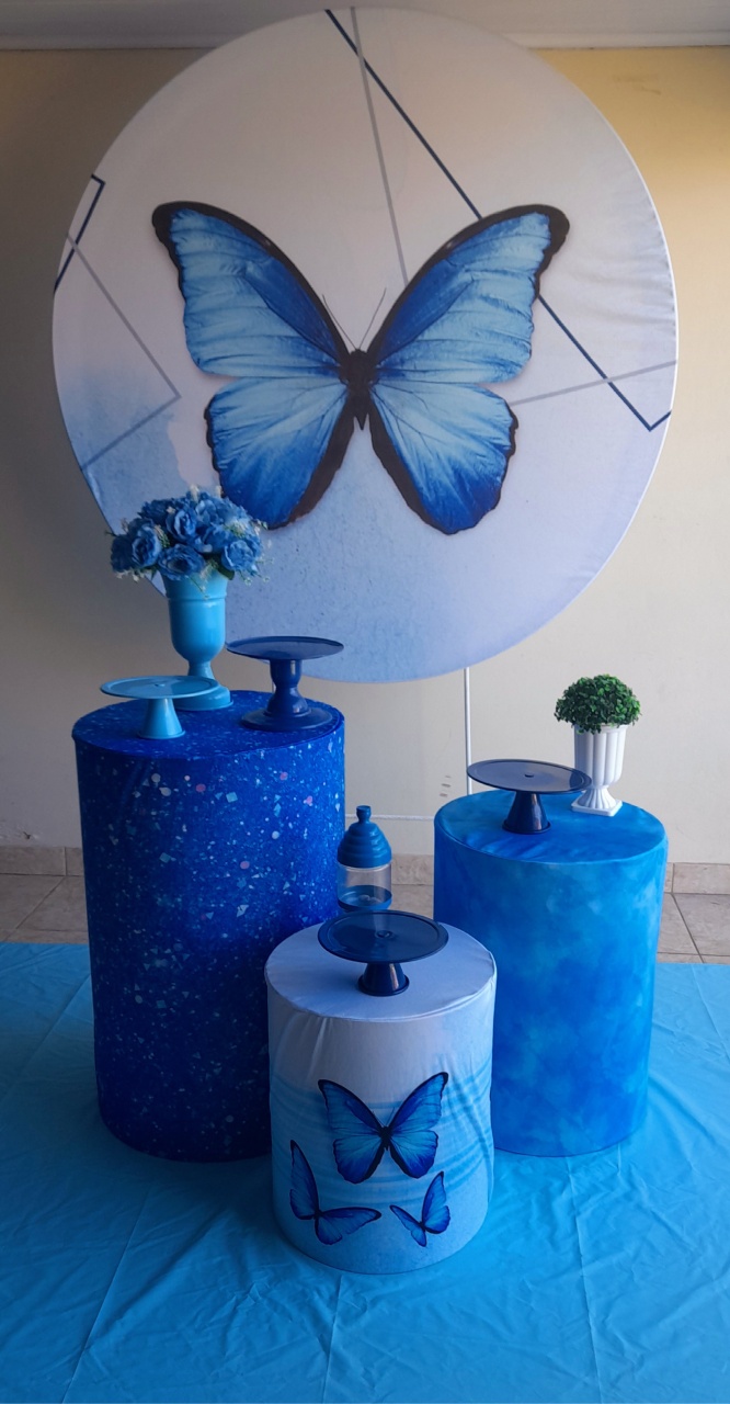 Borboleta Azul - Kit Parabéns  - Adoleta Pegue e monte e brinquedos 