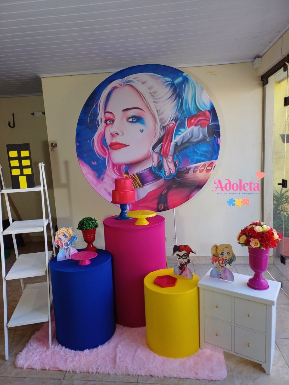 Arlequina - Kit Alegria   - Adoleta Pegue e monte e brinquedos 