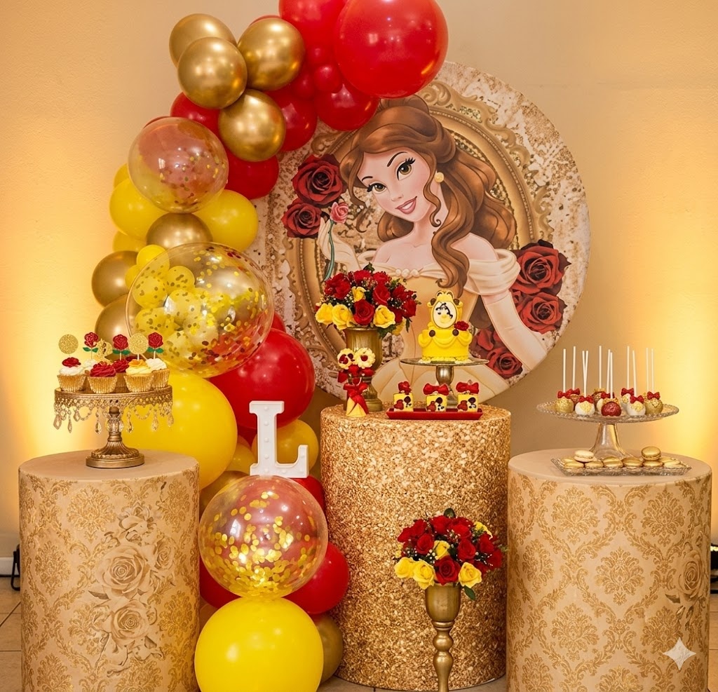 A Bela E A Fera Dourado – Kit Luxo - Wit Festa