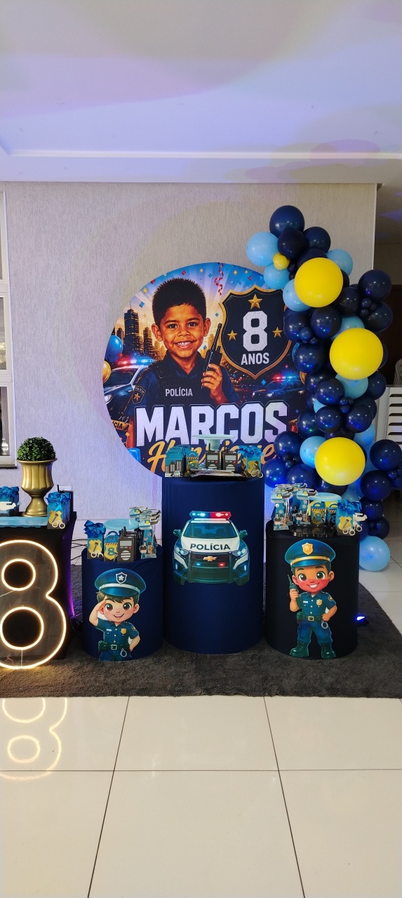 Polícia Personalizado – Decoração Montada - Wit Festa
