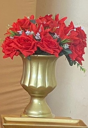 Vaso Dourado Com Flor - Wit Festa