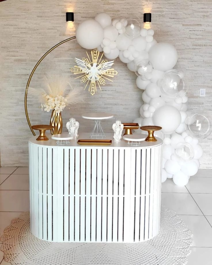 Batizado Branco Com Balões – Kit Luxo - Wit Festa