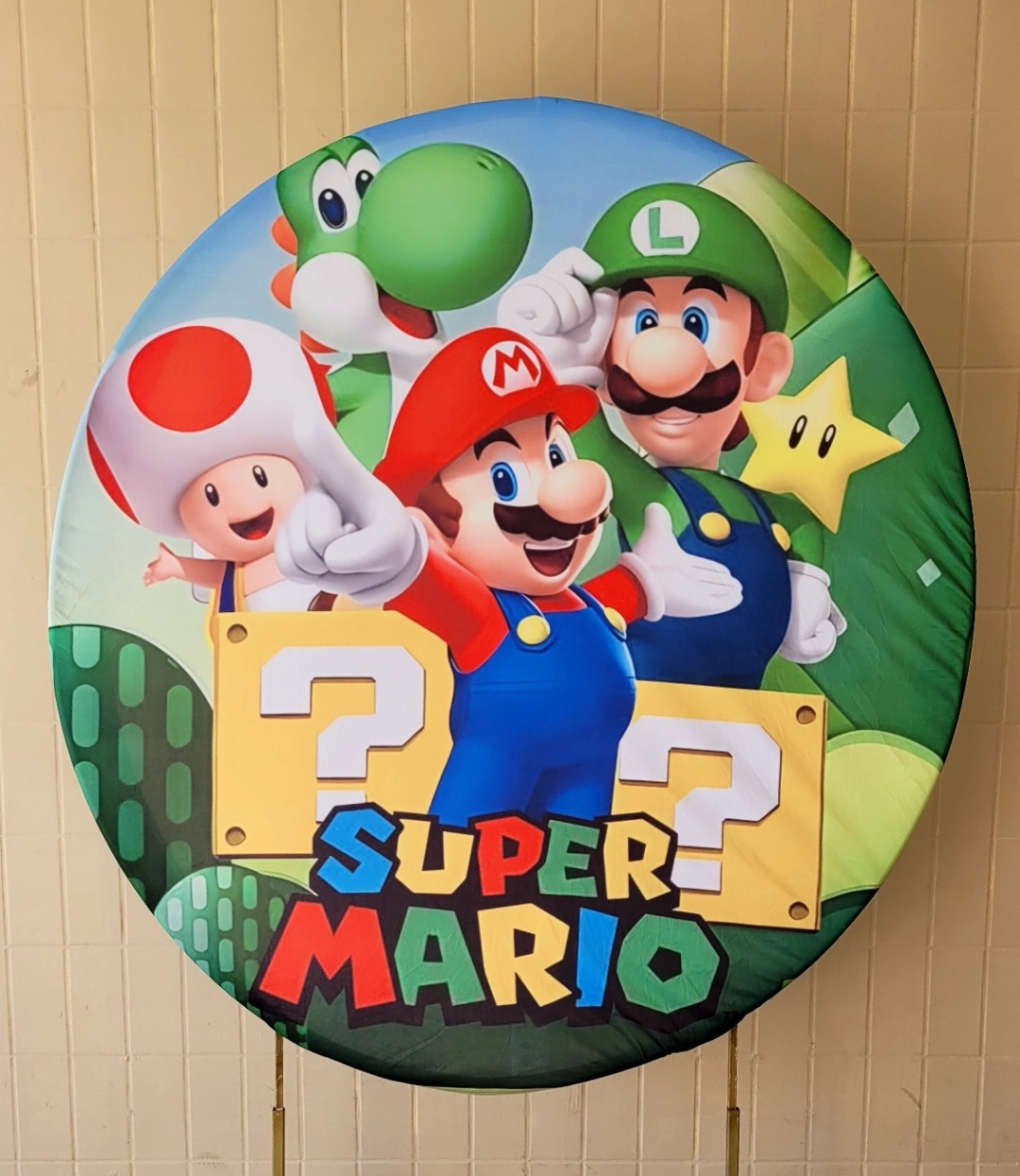 Capa P/ Painel Redondo Super Mario Bros  - IR Locação 