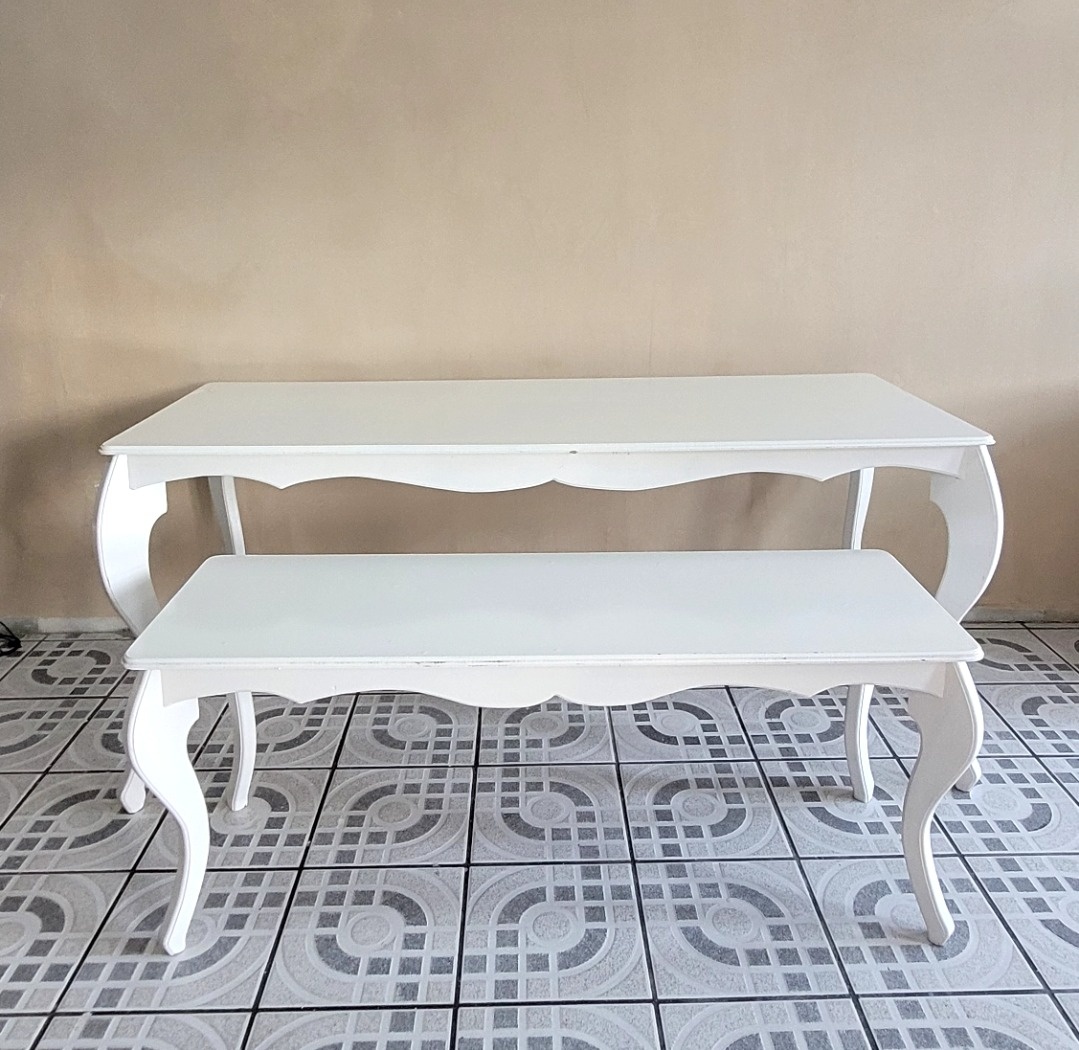 Mesa Grande + Auxiliar Estilo Provençal  - IR Locação 