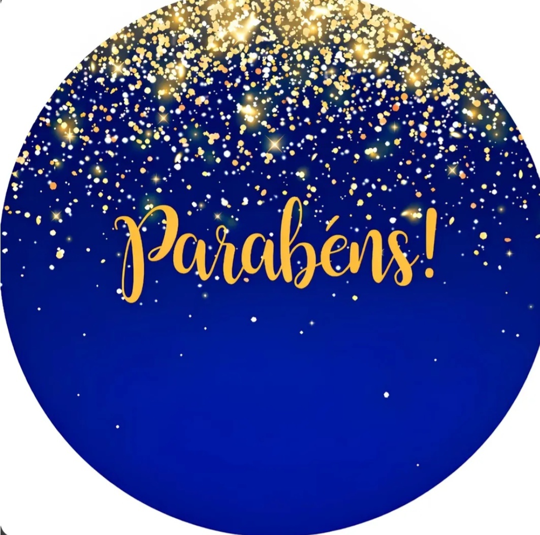 Mini Painel Azul Parabéns -  Jenaina Decoração e Locação 