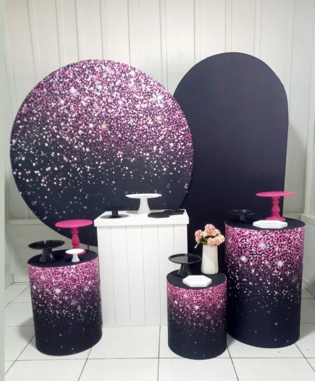 Preto E Rosa -  Jenaina Decoração e Locação 
