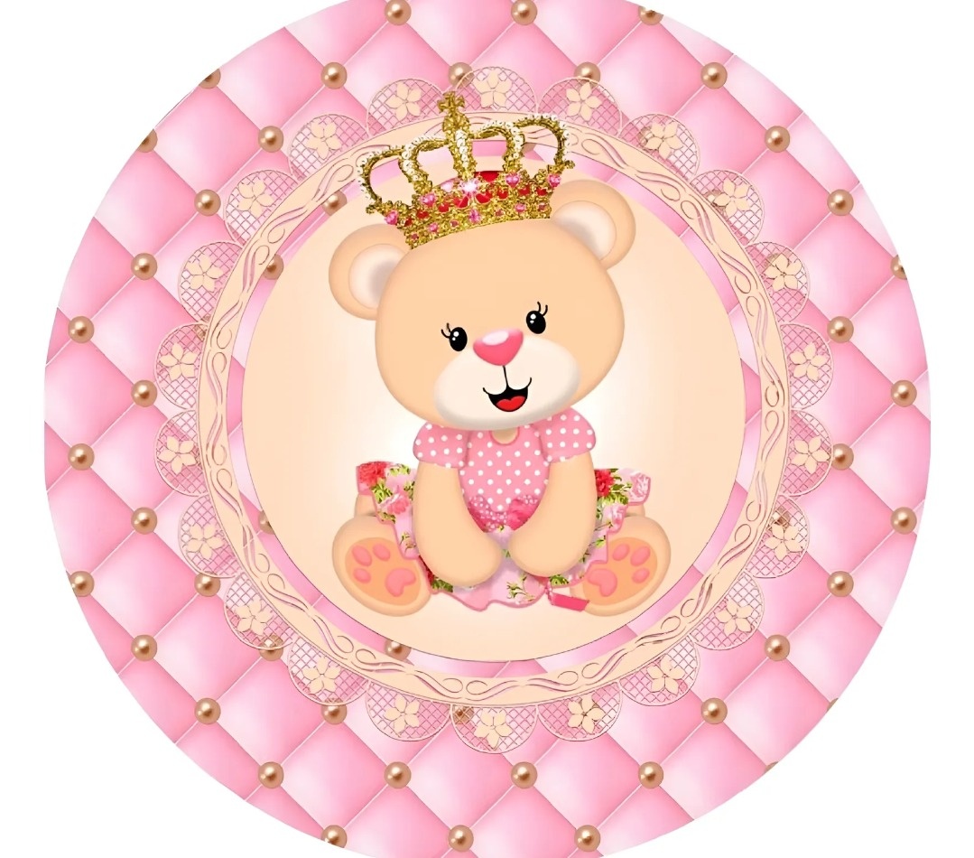 Mini Painel Tecido Ursa Realeza -  Jenaina Decoração e Locação 