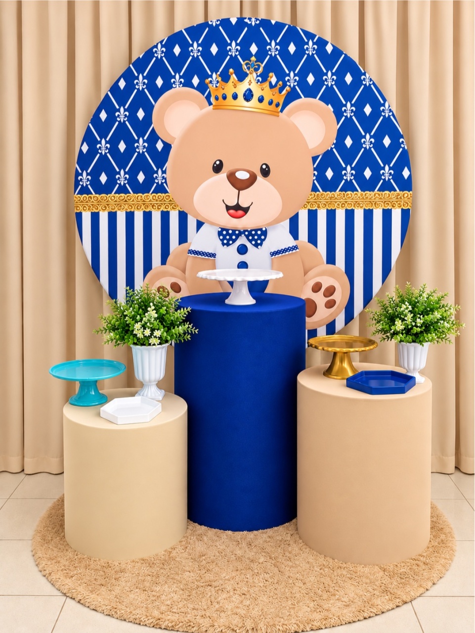 Chá de Bebê Urso Realeza Básico -  Jenaina Decoração e Locação 