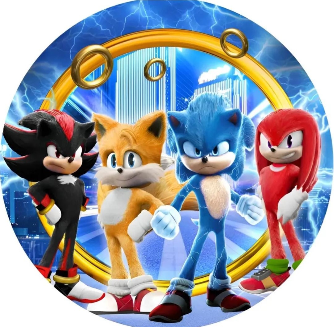 Mini Painel Turma Do Sonic -  Jenaina Decoração e Locação 