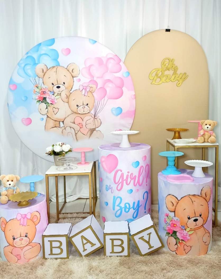 Chá Revelação Ursinhos Avançado  -  Jenaina Decoração e Locação 
