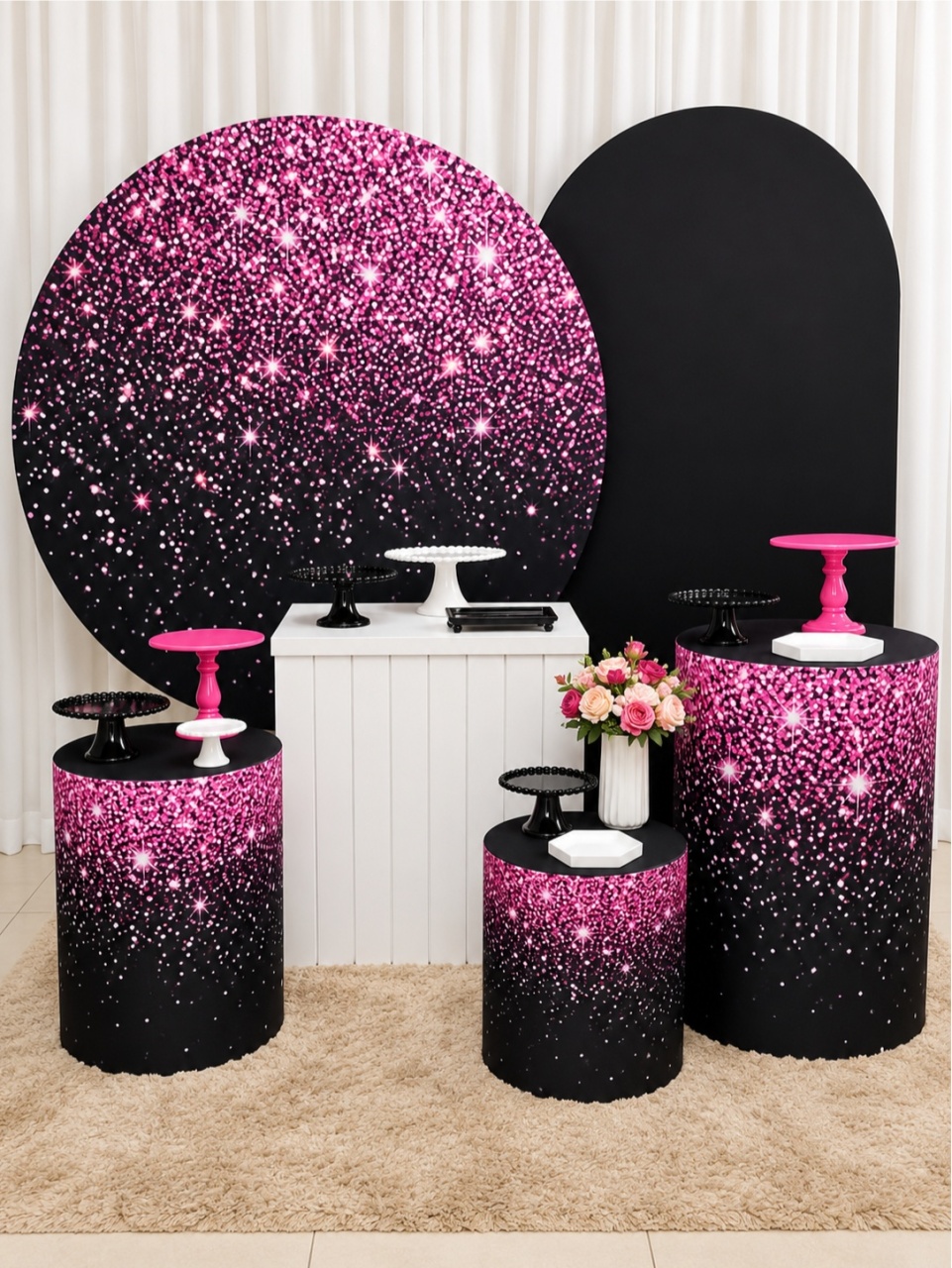 Preto E Rosa -  Jenaina Decoração e Locação 