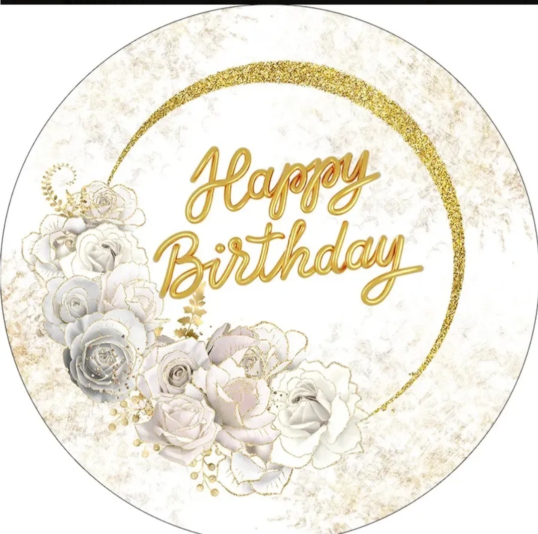 Mini Painel Dourado Happy Birday -  Jenaina Decoração e Locação 