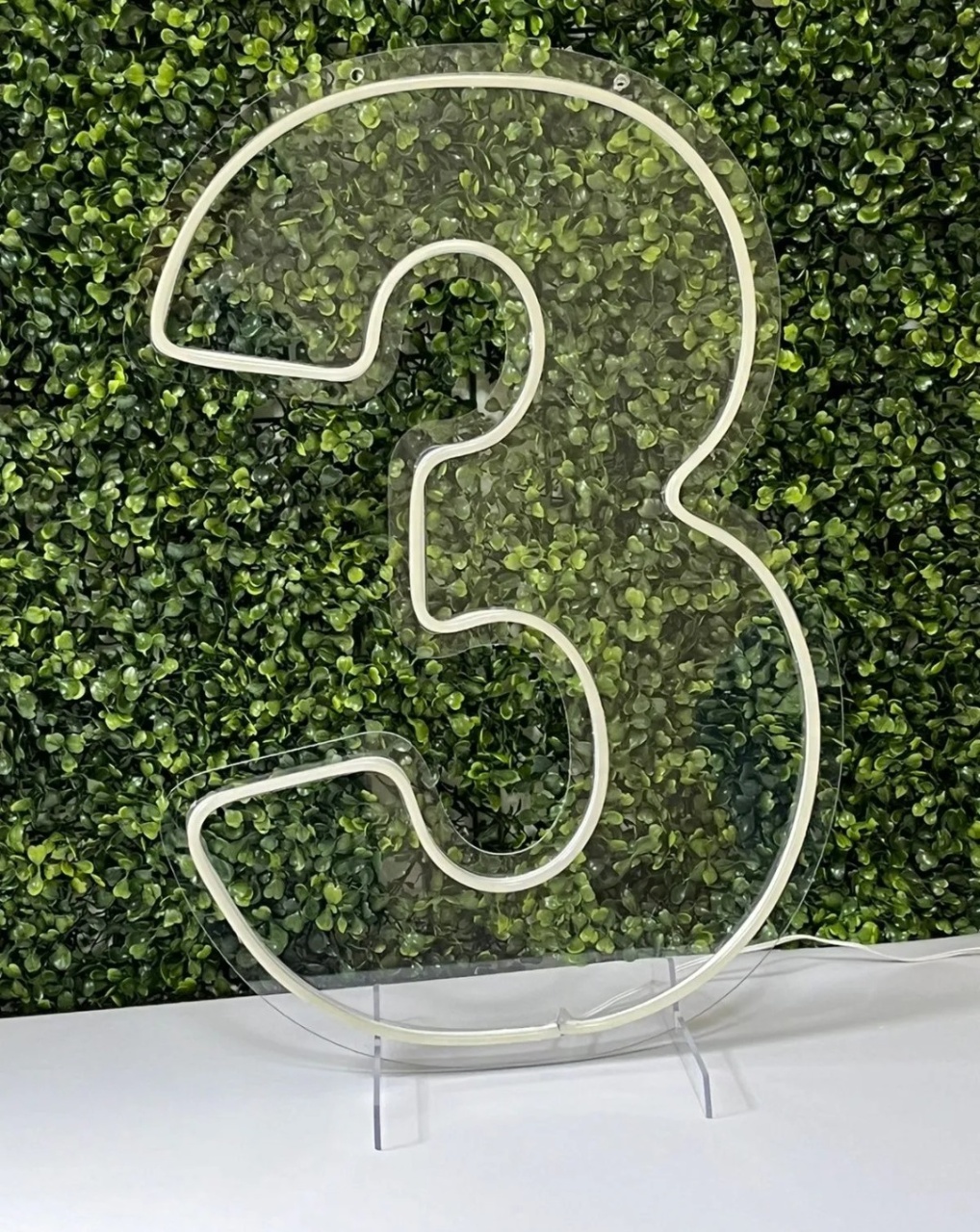 Número 3 Em Led Frio -  Jenaina Decoração e Locação 