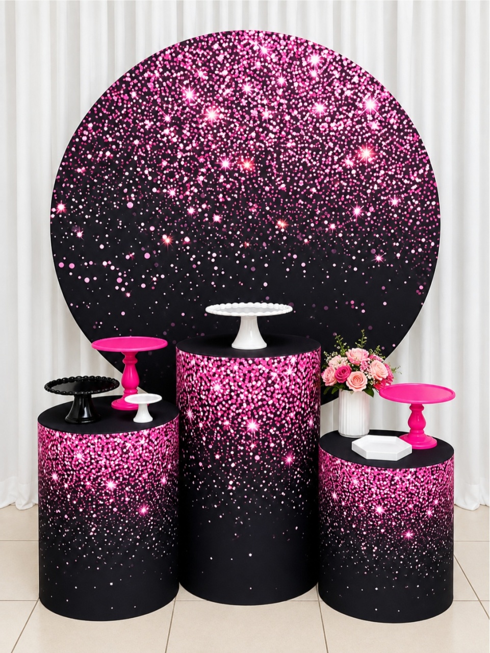 Preto E Rosa -  Jenaina Decoração e Locação 