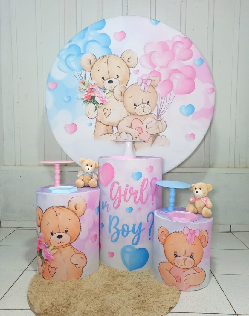 Chá Revelação Ursinhos Básico  -  Jenaina Decoração e Locação 