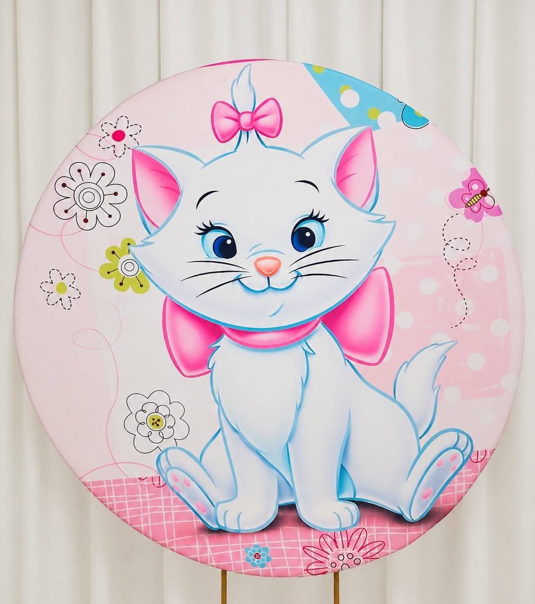 Tecido Redondo Gata Marie -  Jenaina Decoração e Locação 