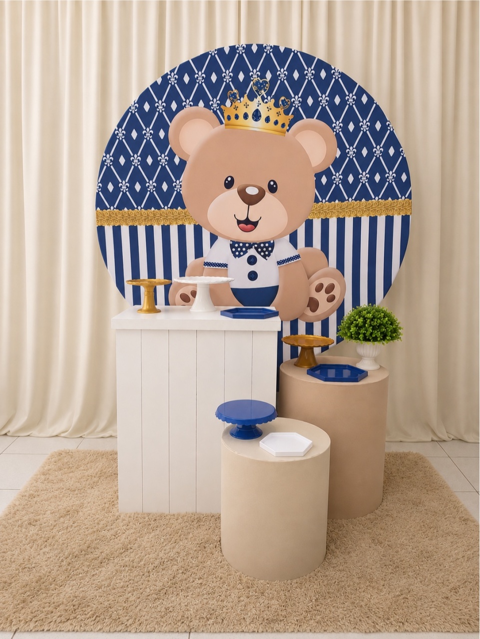 Chá de Bebê Urso Realeza -  Jenaina Decoração e Locação 
