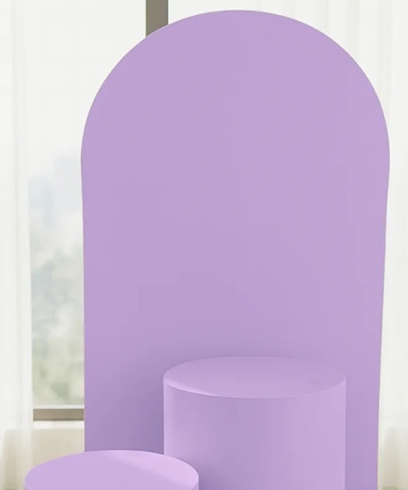 Painel Tecido Romano Lilas -  Jenaina Decoração e Locação 