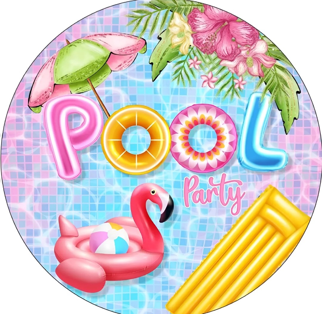 Mini Painel Tecido Pool Party -  Jenaina Decoração e Locação 