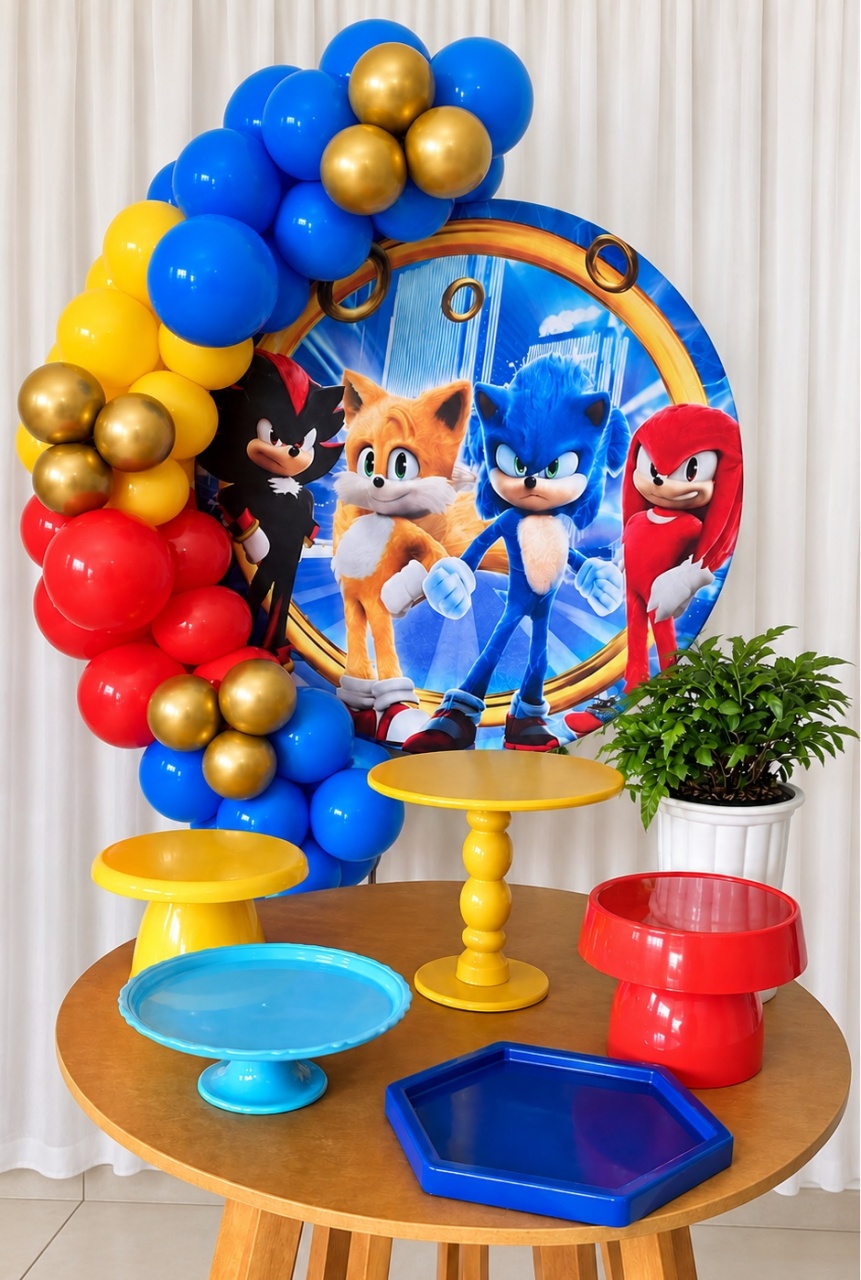 Festa Na Mesa Turma Do Sonic -  Jenaina Decoração e Locação 