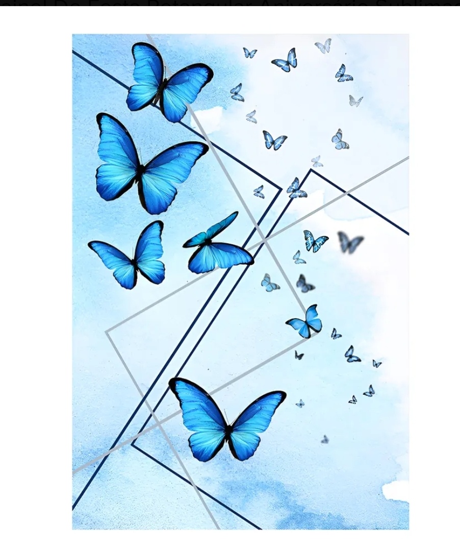 Painel Borboleta Azul 2.20 X 1.50 - SIMONE DOS REIS