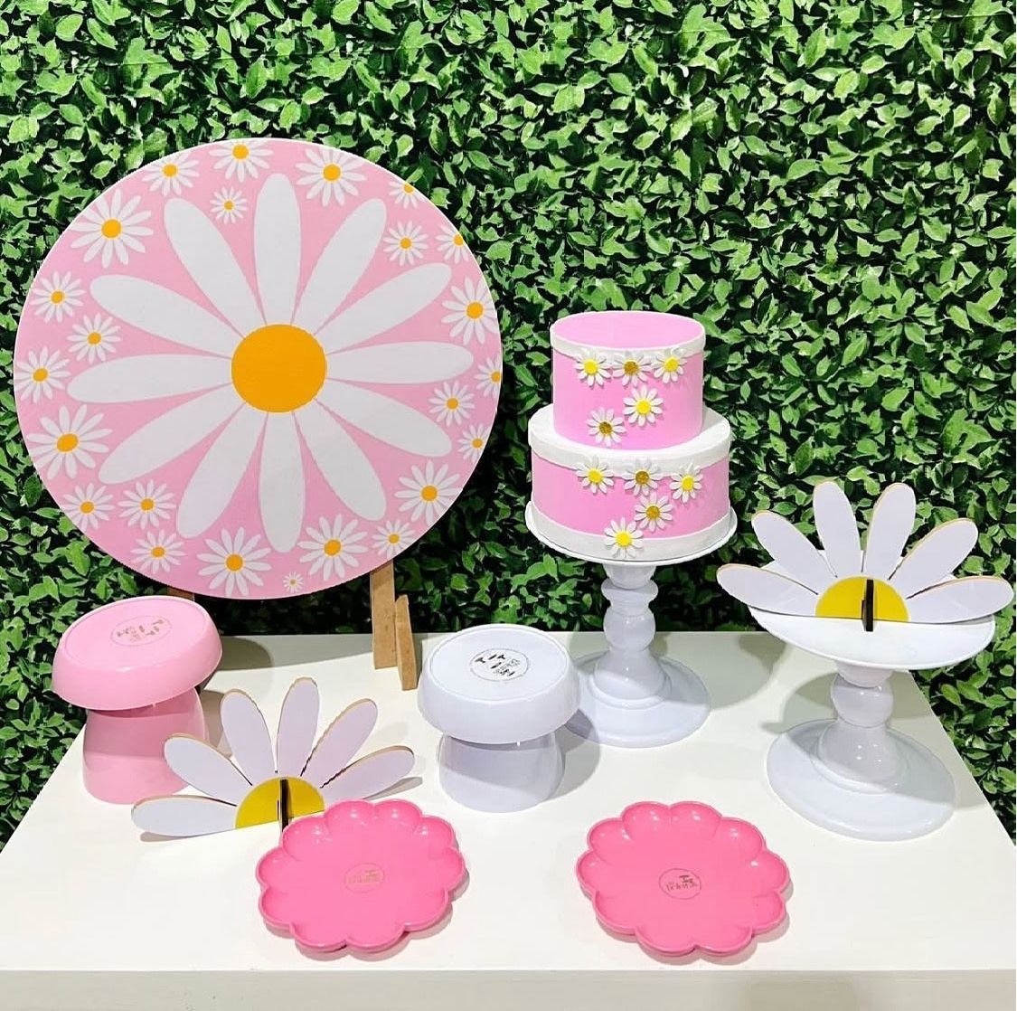 Kit de Mesa - Margaridas Rosa  - Léo Borges 