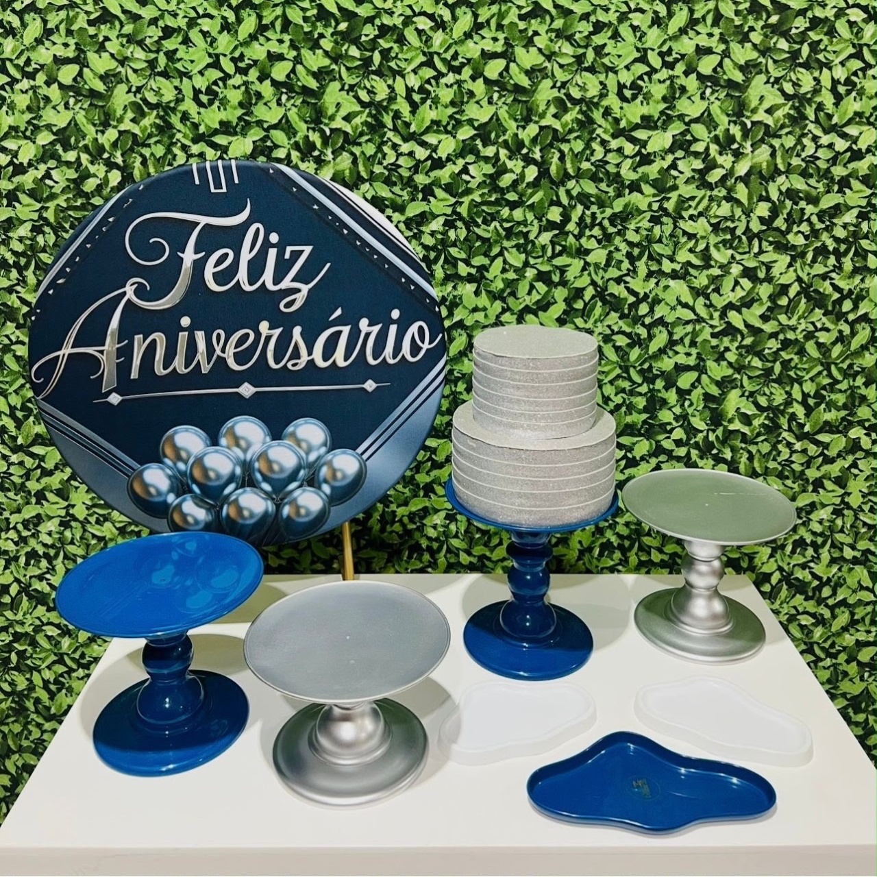 Kit de Mesa - Feliz Aniversário Azul - Léo Borges 