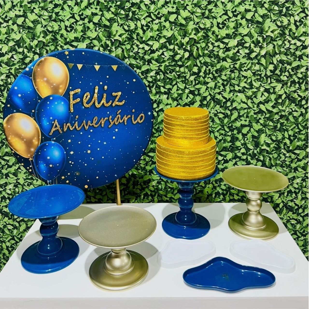 Kit de Mesa - Feliz Anivesario Azul - Léo Borges 