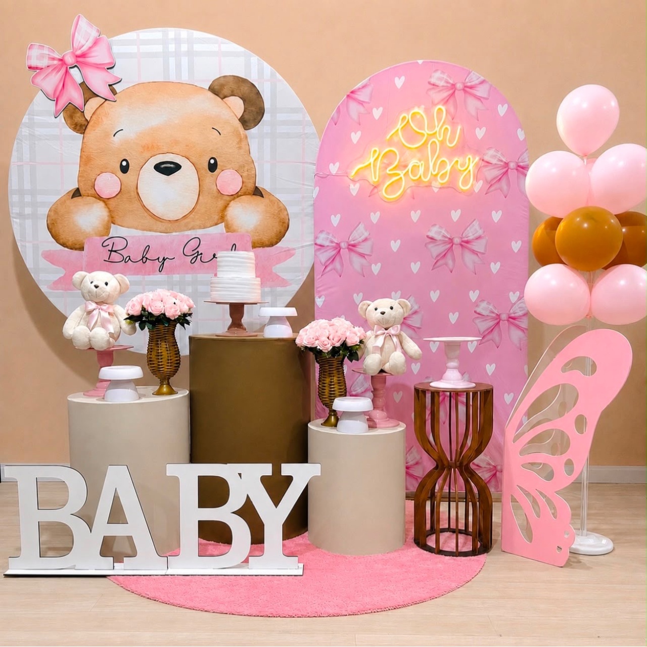 Cha De Fraldas Baby Girl Rosa Com Romano - Léo Borges 