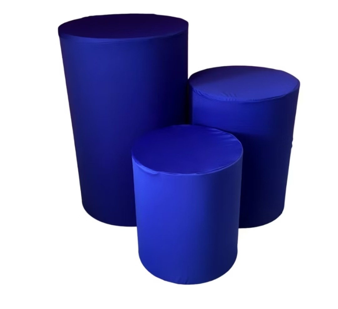 Trio Capas Cilindros Cor Azul Royal - Gê Locação 