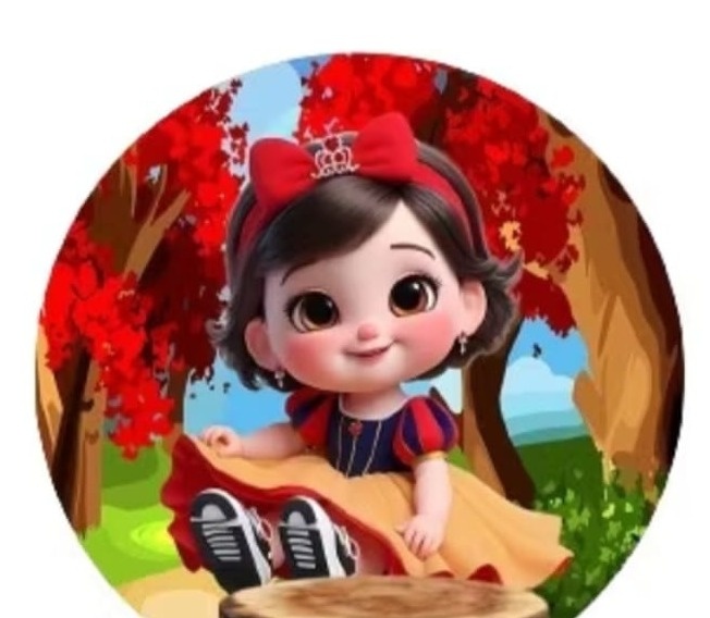 Capa Painel Branca de Neve Cute - Gê Locação 