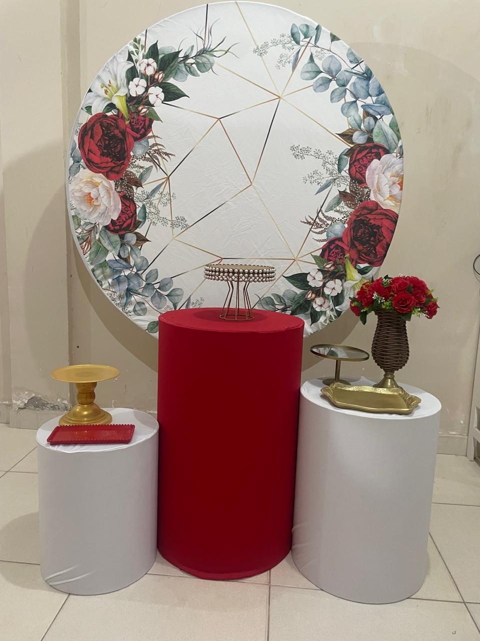 Floral Vermelho 1 Básico - Gê Locação 