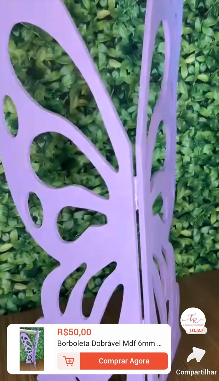 Borboleta Lilás Display Chão Mdf - Gê Locação 