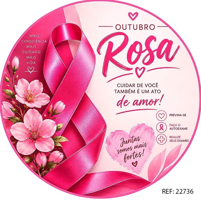 Outubro Rosa Capa Circular - Gê Locação 