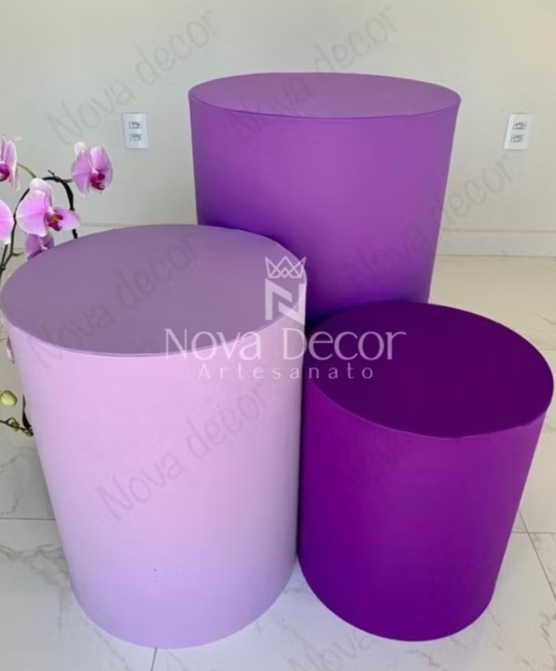 Trio Capas Cilindros 3 Tons Lilás - Gê Locação 