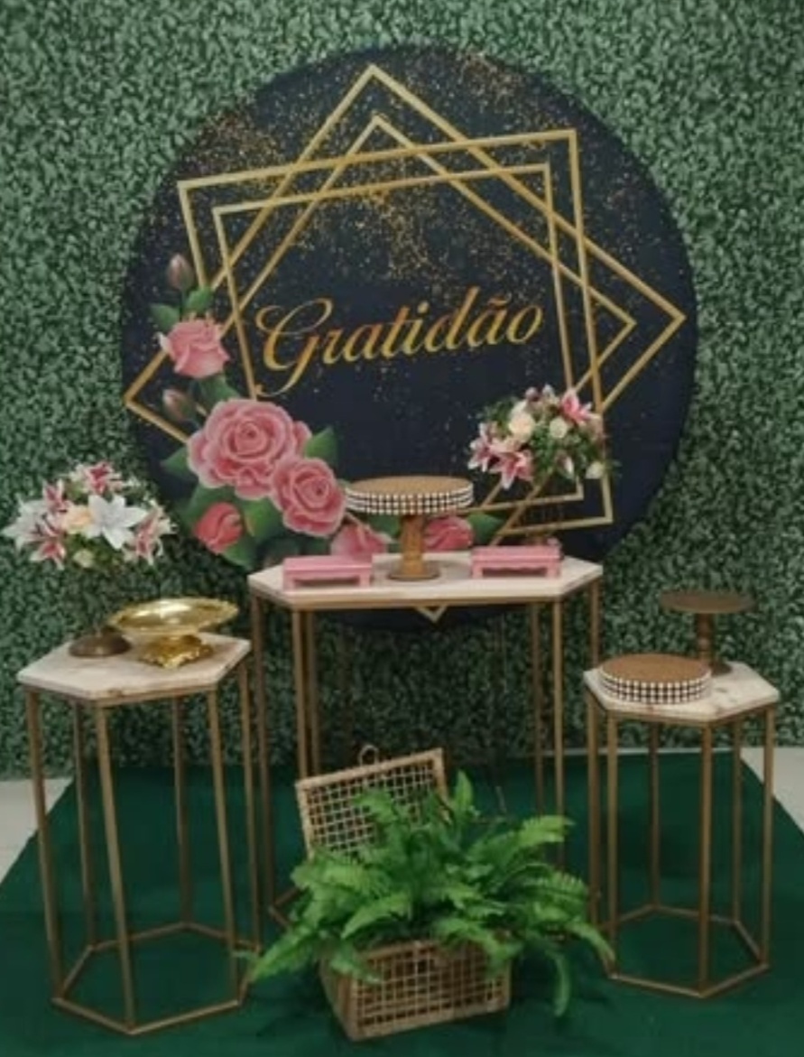 Gratidao Painel Preto - Gê Locação 