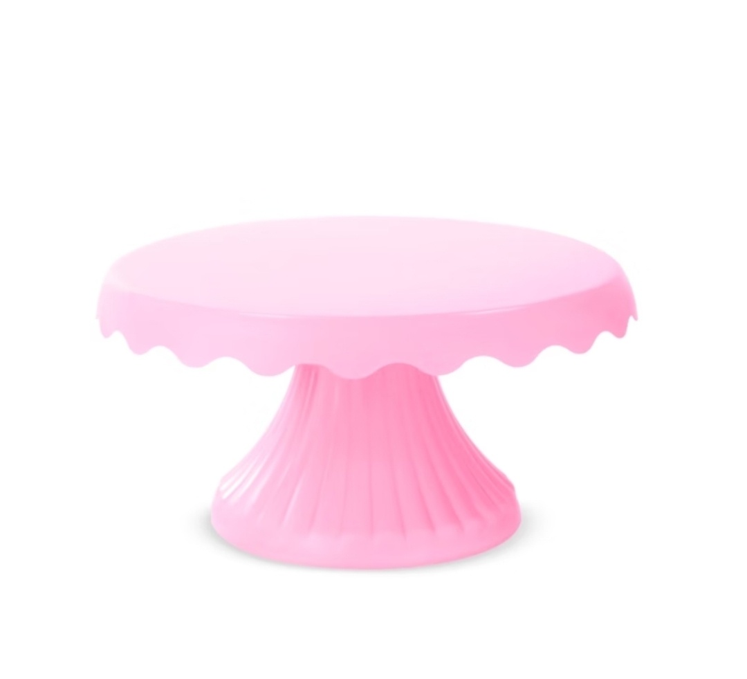 Boleira Cake Renda Rosa 19 Centímetros - Gê Locação 