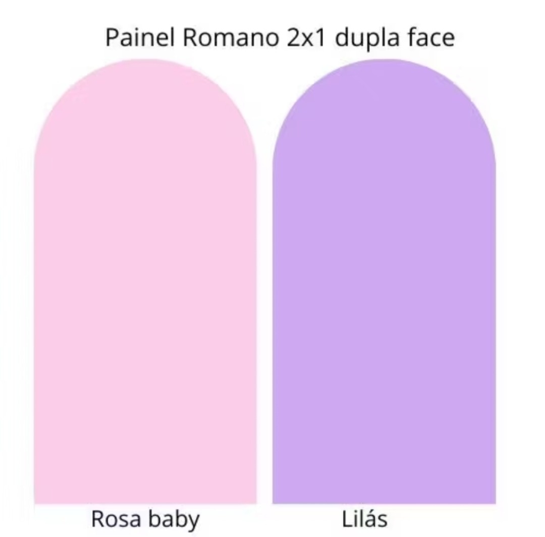 Capa Painel Romano Dupla-Face Rosa Lilás - Gê Locação 