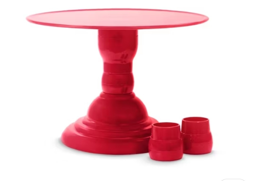 Porta Bolo Alto Vermelho - Gê Locação 