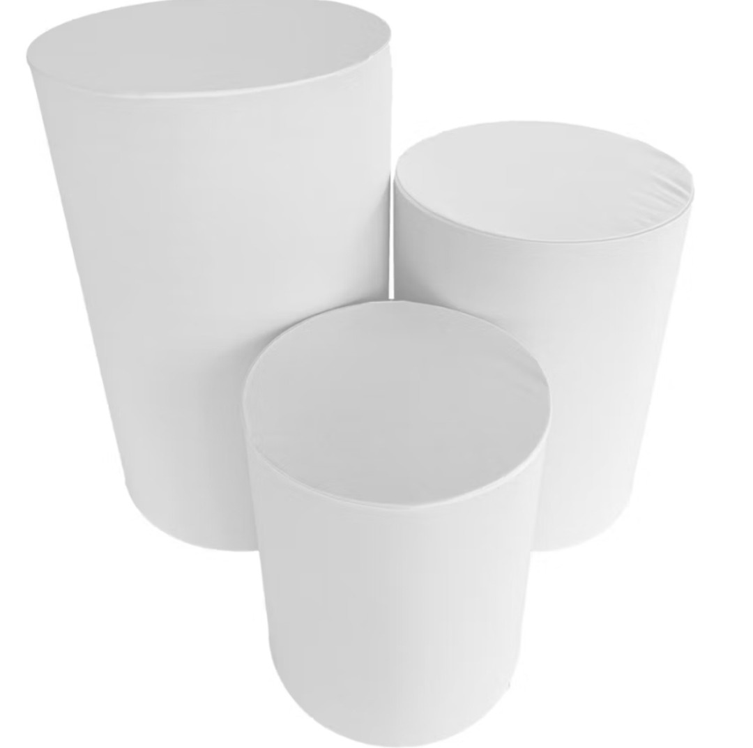 Trio Capas Cilindros Branco - Gê Locação 