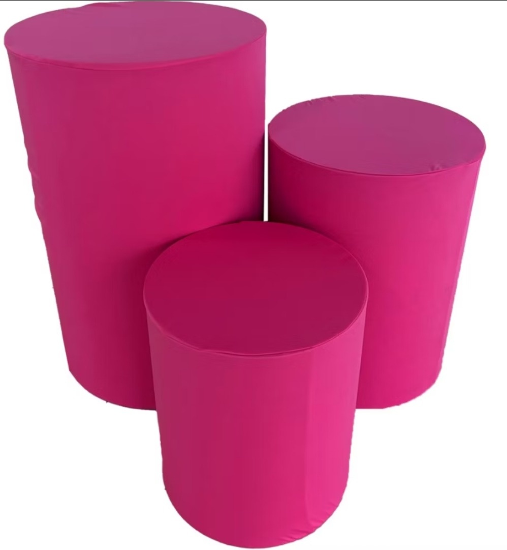 Trio Capas Cilindros Rosa Pink - Gê Locação 