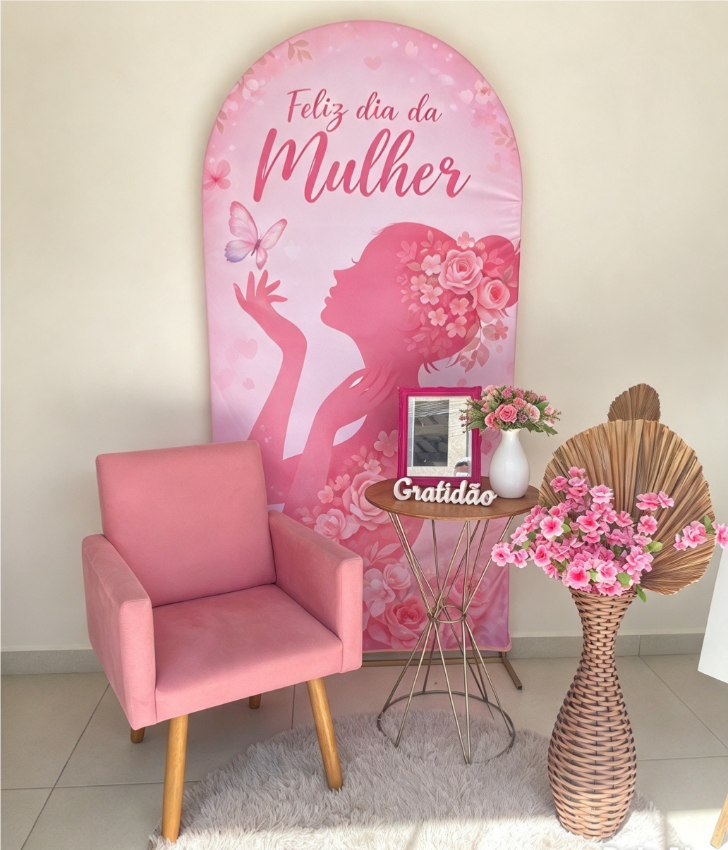 Cantinho Para Foto Dia das Mulheres - Gê Locação 