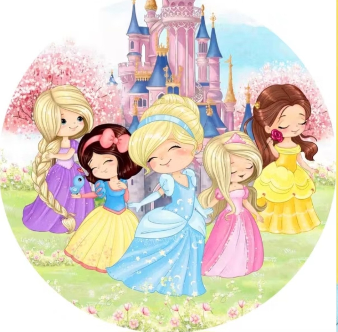 Capa Painel Princesas Cute - Gê Locação 
