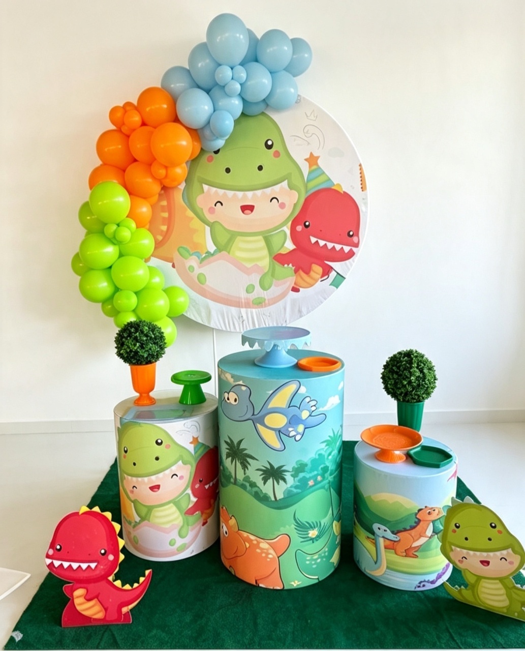 Kit Dino Baby Menino S,Balões - Gê Locação 